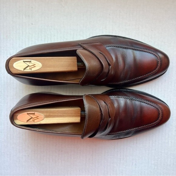 Magnanni Brown Leather Classic Penny Loafer Slip On Shoes Men’s Size 9 M 14658 - Picture 9 of 16